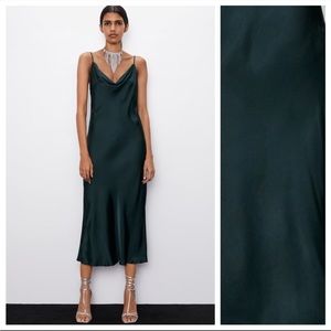 Zara cowlneck slip dress